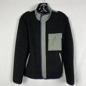 Club Monaco Sherpa Fleece Jacket Black Size XS